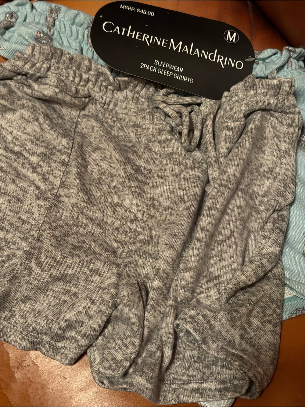 Catherine Malandrino Heather Gray/Paisley Sleep Shorts β 2-Pack